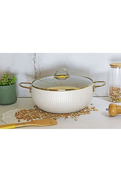Evita Oyster Gold Granite 28 Cm Deep Pot