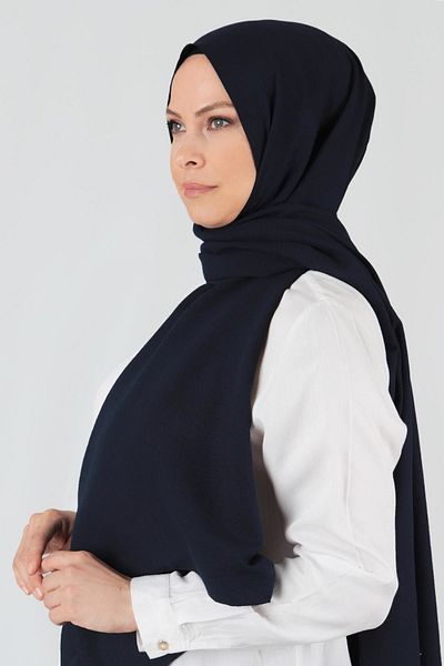 Nuqı Levidor Cotton Cazz Shawl Navy Blue