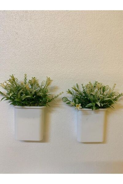 Süs ağacı Yapay Çiçek 2 Li Askılı Saksıda Kabak Çiçeği Yeşillik Duvar Süsü