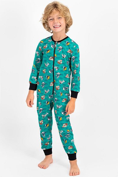 Looney Tunes Salopetă cu licență Emerald Boy 100% bumbac