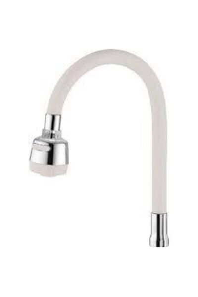 Revello Beyaz Renkli Kubar Esnek Lavabo Evye (EVİYE) Batarya Musluk Borusu Beyaz