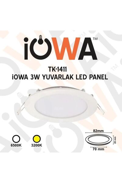 3 W Yuvarlak Slım Led Panel Tk-1411