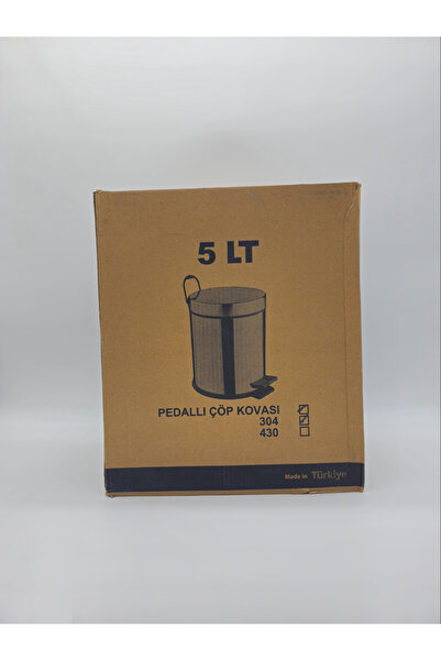 CSK Bright Chrome Pedal Trash Can, Stainless Steel, 5 Liters, Fashionable and Durable Design