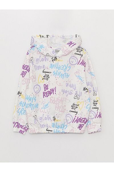 LC Waikiki Hoodie για κορίτσια - Μακρυμάνικο, εμπριμέ