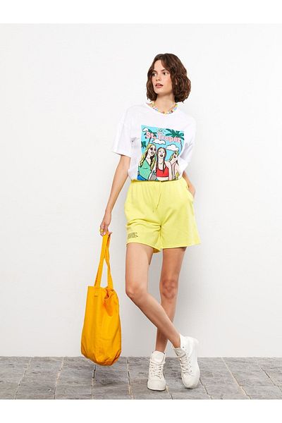 LC Waikiki Elastic Waist Printed Women's Shorts