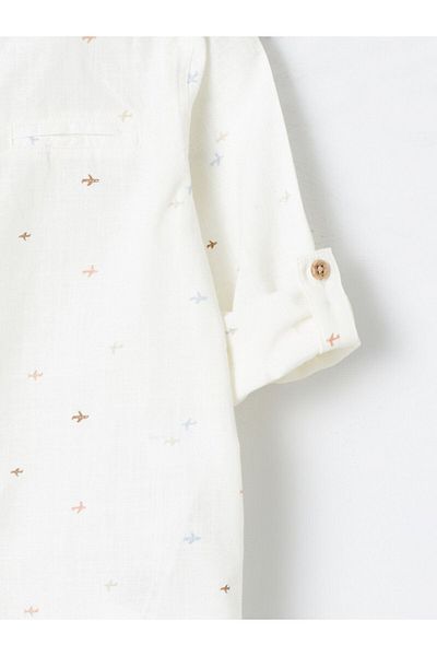 LC Waikiki Magnificent Collar Long Sleeve Patterned Baby Boy Shirt