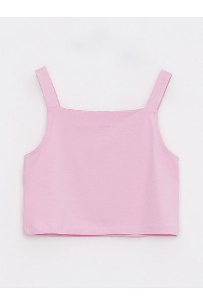 LC Waikiki Square Collar Basic Strappy Girl's Crop Tank Top