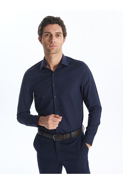 LC Waikiki Ανδρικό πουκάμισο - Slim Fit, Μακρυμάνικο, Dobby