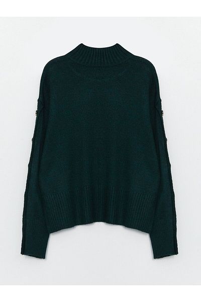 LC Waikiki Oversize dámský pletený svetr s polovičním rolákem s dlouhým rukávem