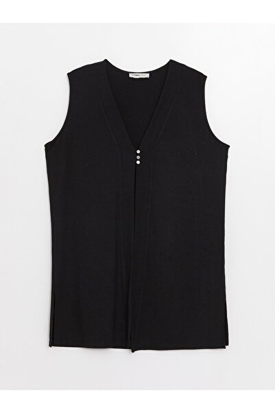 LC Waikiki V Yaka Düz Interlok Kadın Yelek