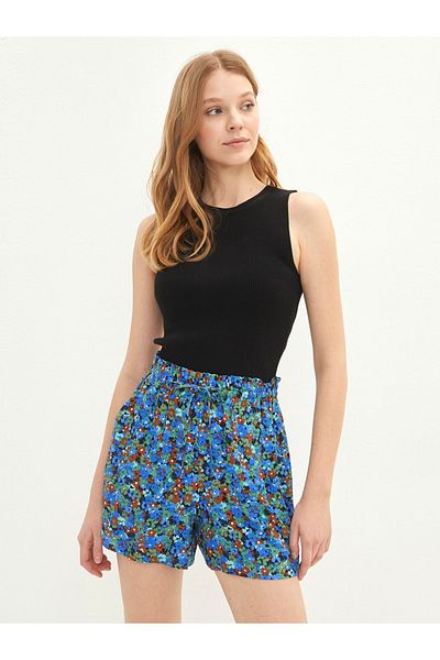 LC Waikiki Florale Viskose-Shorts für Damen mit elastischer Taille