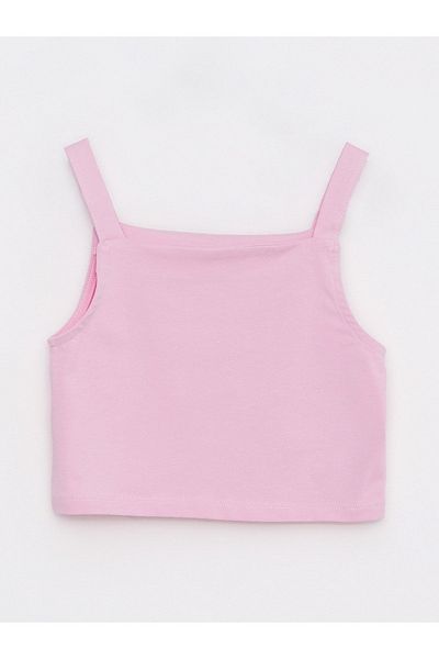 LC Waikiki Square Collar Basic Strappy Girl's Crop Tank Top
