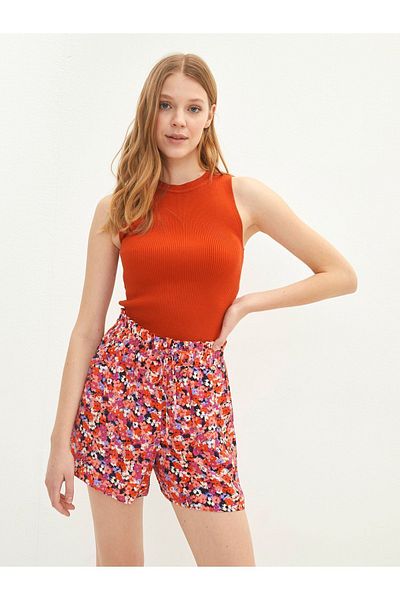 LC Waikiki Florale Viskose-Shorts für Damen mit elastischer Taille