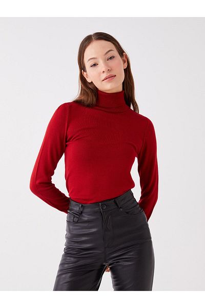 LC Waikiki Turtleneck Women's Knitwear Sweater - Solid Long Sleeve