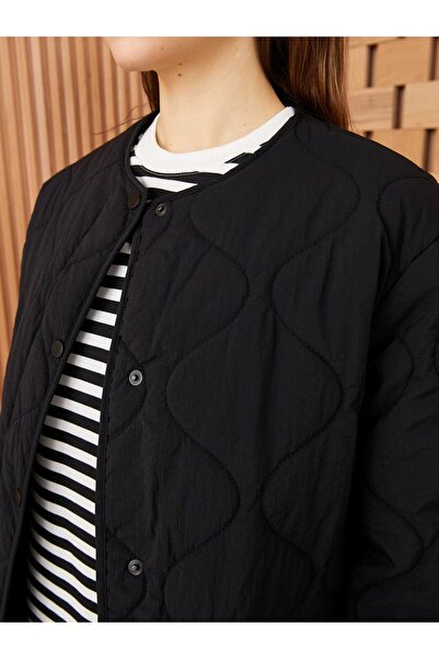 LC Waikiki Kadın Bisiklet Yaka Kendinden Desenli Mont