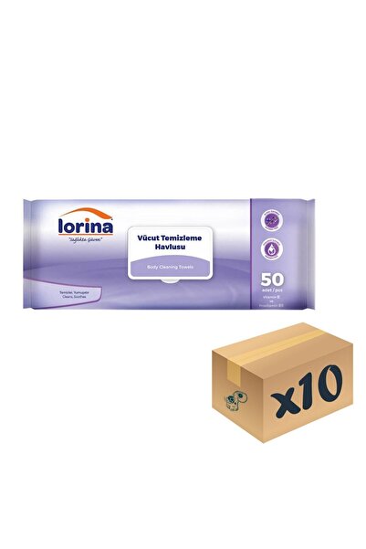 LORİNA Vücut Temizleme Havlusu 50’li Paket 10 Paket