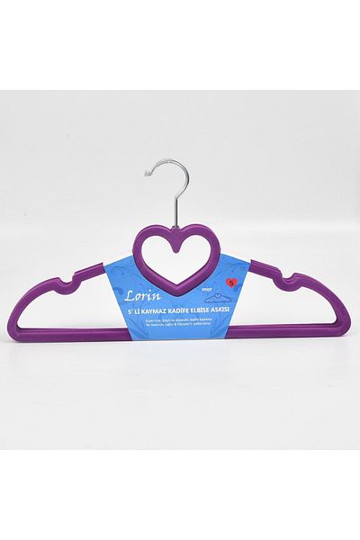 Lorin 5-Piece Velvet Clothes Non-Slip Clothing Wardrobe Hanger Purple Color Hanger