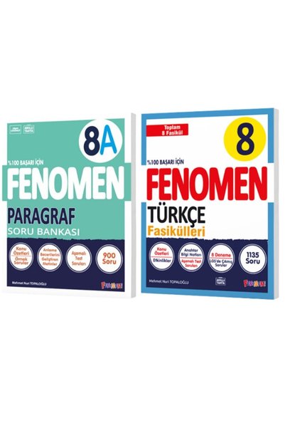 Gama Yayınları FENOMEN 8.SINIF LGS PARAGRAF A SORU BANKASI VE TÜRKÇE FASİKÜLL...