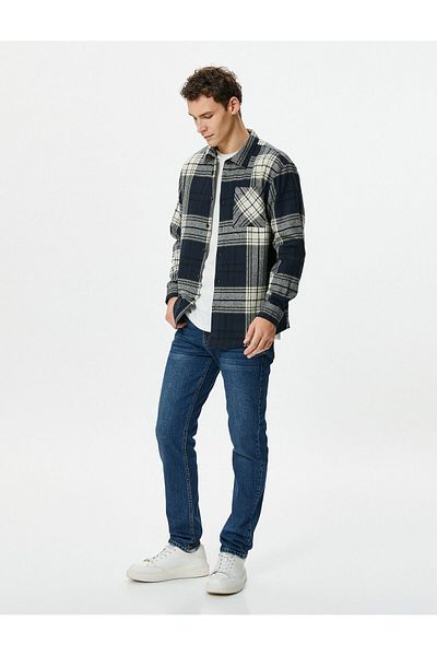 Koton Lumberjack Shirt Buttoned Pocket Detailed Classic Collar Long Sleeve