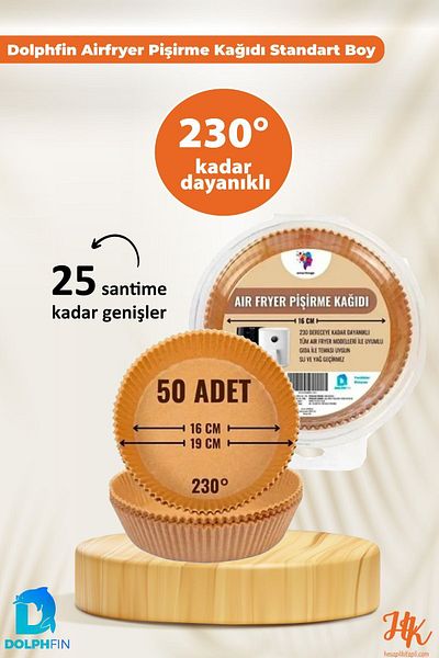 DolphFin ورق الخبز للمقلاة الهوائية 50 قطعة متوافق مع جميع موديلات المقلاة الهوائية