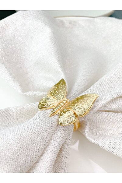 iQey Home Kelebek Peçete Halkası / Gold Peçete Yüzüğü 6’lı Set