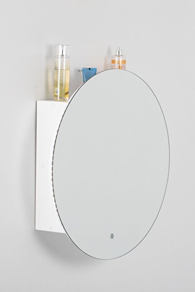 FLORADESİGN Ledli Aynalı Banyo Dolabı | Dokunmatik Ledli Aynalı Dolap | Suny Yuvarlak Banyo Dolabı