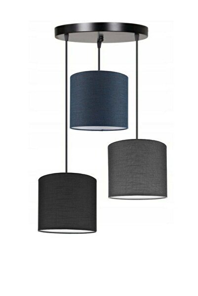 AKDENİZ AYDINLATMA ELEKTRİK MALZEMELERİ 3lü Silindir Abajur Sarkıt Avize