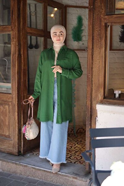 ESRA KEKÜLLÜOĞLU Kadın Püsküllü Tunik-Yeşil