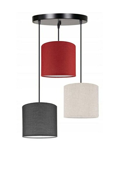 AKDENİZ AYDINLATMA ELEKTRİK MALZEMELERİ 3lü Silindir Abajur Sarkıt Avize