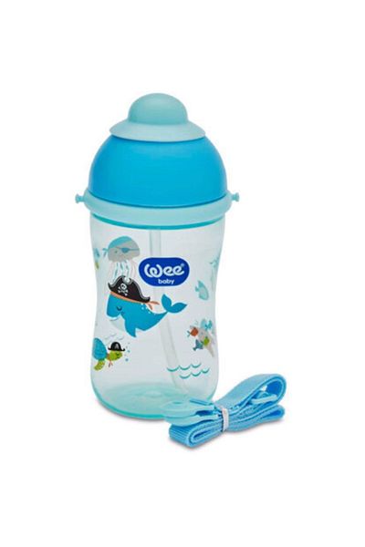 Wee Baby Non-Spill Drinker Practice Blue Cup with Straw 380 ml