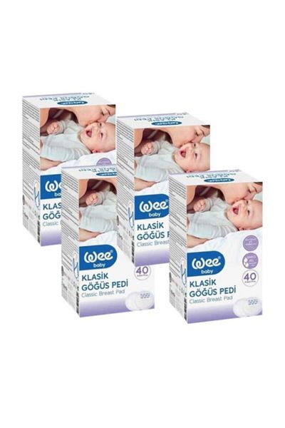 Wee Baby 132 Classic Breast Pads 40 Pieces X 4 Box (160 Pads)