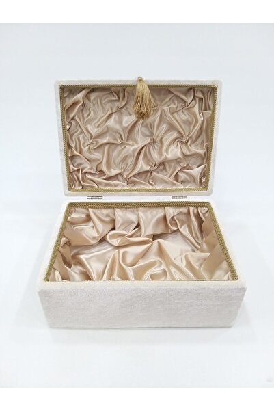 Eylül Kadife Kaplı Cappicuno Gelin Makyaj Sandığı