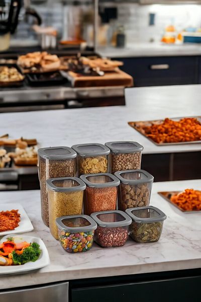 VİP AHMET Beach Storage Container Transparent Set of 9