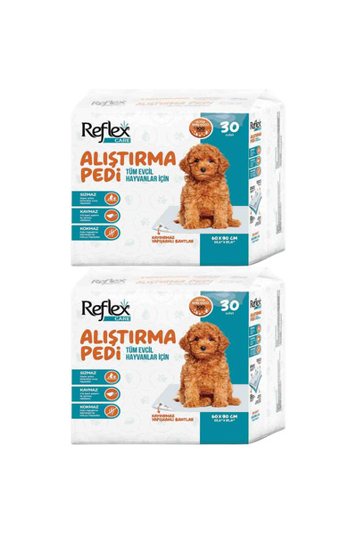 Reflex Kaydırmaz Köpek Alıştırma Pedi 60x90cm (30'lu) - 2 Paket