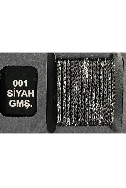 ARIKAN HOME Siyah-gümüş Renk Simli Ince Ip Serisi Yüksek Kalite Dokuma Özel Ö...