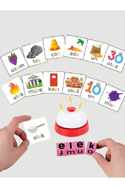 edoy Montessori Eğitici Üçlü Oyun Seti-Rubik Matematik-Türkçe-İngilizce Bulmaca Kutu Oyunu Eğitim Seti