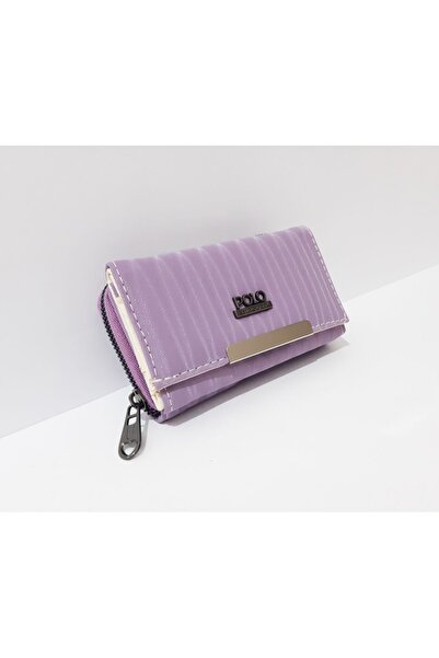 renkli çiçekler Фіолетовий жіночий гаманець 14x8 см