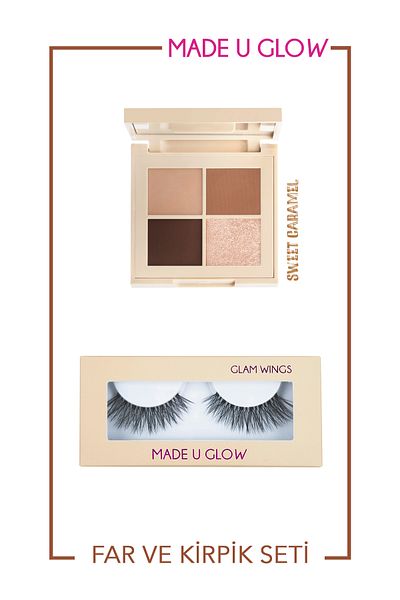 Made u Glow All Eye Need - Eyeshadow and Eyelash Set (Sweet Caramel + Glam Wings) Exclusive
