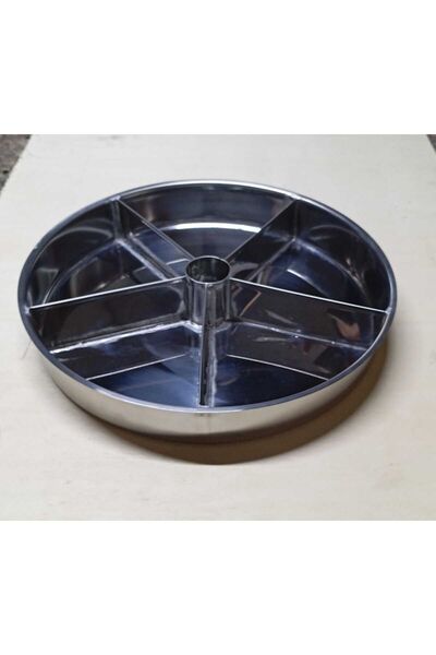 Butik Osmanlı Macunu Tepsisi | Paslanmaz & Krom Tepsi | 5 Bölmeli Macun Tepsisi