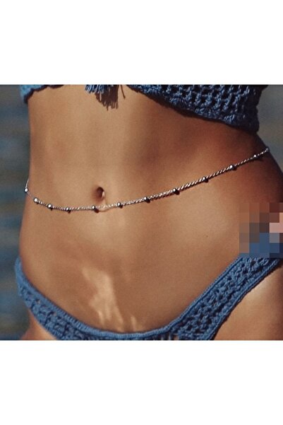 Nishstyle Gümüş Renk Babe Model Göbek Bel Kolyesi