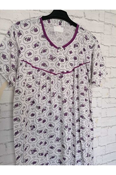 anne moda ankara Short Sleeve Full Summer Thin Cotton Nightgown