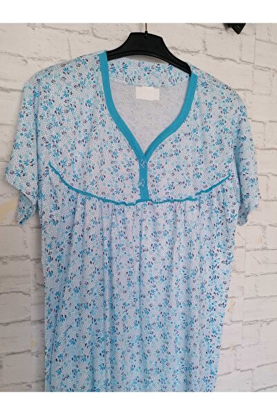 anne moda ankara Cămașă de noapte întreagă de vară din bumbac subțire cu mânecă scurtă