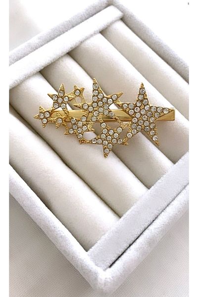 VNS Accessories Λεπτομερής πλαϊνή πόρπη Star Stone (6,5 cm)