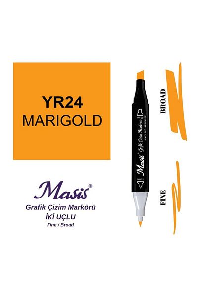 Masis 24 Marigold Patterned Double Ended Graphic Pen