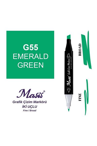 Masis Emerald Green 55 Model Double Ended Graphic Pen