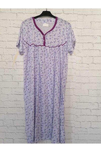 anne moda ankara Short Sleeve Full Summer Thin Cotton Nightgown