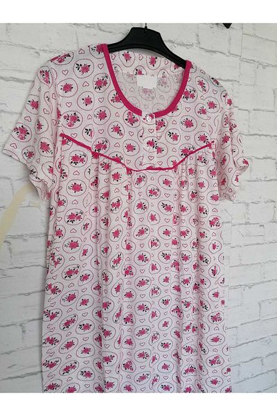 anne moda ankara Short Sleeve Full Summer Thin Cotton Nightgown
