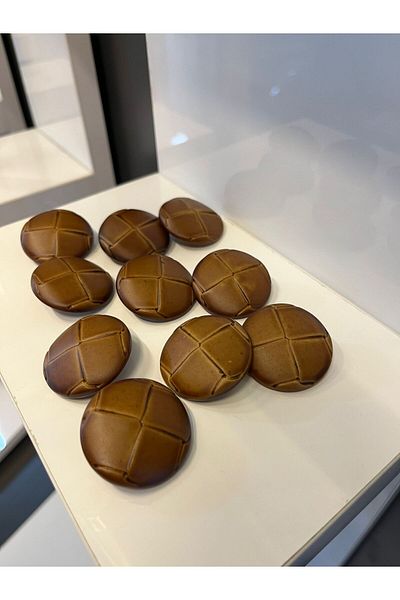 Taşkın Aksesuar 5 Pieces 3.5cm Polyester Coffee Button Accessory with Handles - Ornamental Pillow, Seat, Throw Pillow, Coat and Cardigan Decor