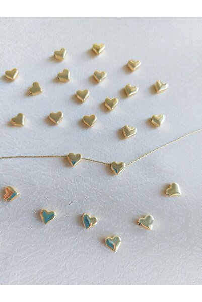 Bonanka Altın Kaplama Kalp-2 Model Bileklik Kolye Halhal Ara Aparatı (10 Adet)