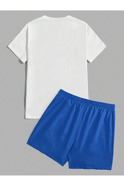 Josette Smile Crew Neck Printed T-Shirt and Shorts Set - White Saks